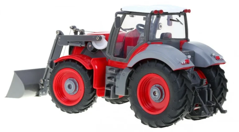 Traktor S Bagerom I Prikolicom Za Djecu 3+ Daljinski Upravljano + Pokretni Dijelovi Crveni 9