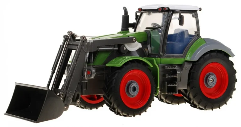 Traktor S Bagerom I Prikolicom Za Djecu 3+ Daljinski Upravljano + Pokretni Dijelovi Zelena I Crvena 3