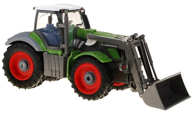 Traktor S Bagerom I Prikolicom Za Djecu 3+ Daljinski Upravljano + Pokretni Dijelovi Zelena I Crvena 4