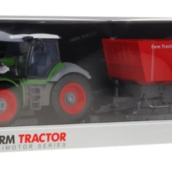 Traktor S Bagerom I Prikolicom Za Djecu 3+ Daljinski Upravljano + Pokretni Dijelovi Zelena I Crvena 6