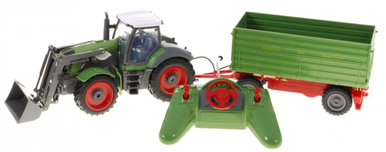 Traktor S Bagerom I Prikolicom Za Djecu 3+ Daljinsko Upravljanje + Pokretni Dijelovi Zeleni 2