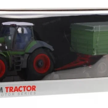 Traktor S Bagerom I Prikolicom Za Djecu 3+ Daljinsko Upravljanje + Pokretni Dijelovi Zeleni 3