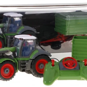 Traktor S Bagerom I Prikolicom Za Djecu 3+ Daljinsko Upravljanje + Pokretni Dijelovi Zeleni 4