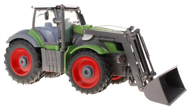 Traktor S Bagerom I Prikolicom Za Djecu 3+ Daljinsko Upravljanje + Pokretni Dijelovi Zeleni 9