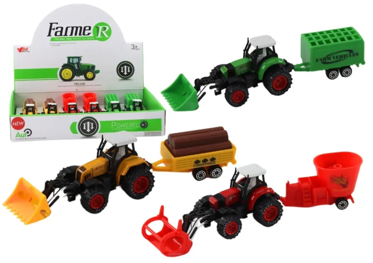 Traktor S Prikolicom, Bagerom, Buldožerom, Poljoprivrednim Strojem U 3 Boje 1