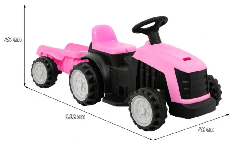 Traktor S Prikolicom Ružičasti 6v Auto Na Akumulator 2