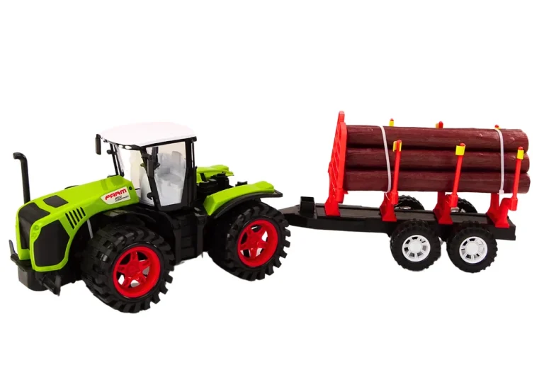 Traktor S Prikolicom Za Drva I 9 Bali, Zeleni 2