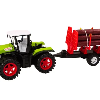 Traktor S Prikolicom Za Drva I 9 Bali, Zeleni 3
