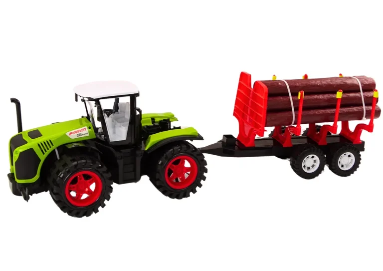 Traktor S Prikolicom Za Drva I 9 Bali, Zeleni 3