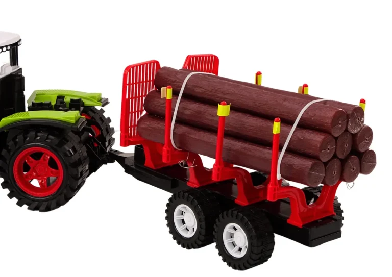 Traktor S Prikolicom Za Drva I 9 Bali, Zeleni 4