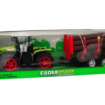 Traktor S Prikolicom Za Drva I 9 Bali, Zeleni 5
