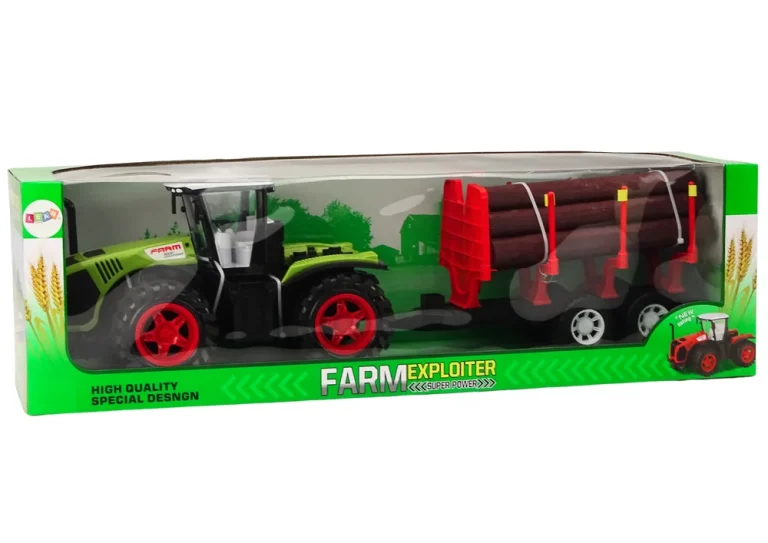 Traktor S Prikolicom Za Drva I 9 Bali, Zeleni 5