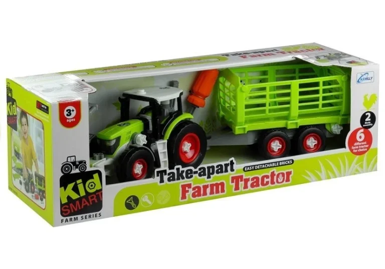 Traktor Za Sastavljanje S Otvorenom Prikolicom 43 Cm 5