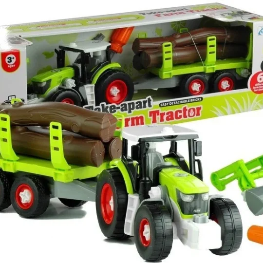 Traktor Za Sastavljanje S Prikolicom Za Drva 43 Cm 1