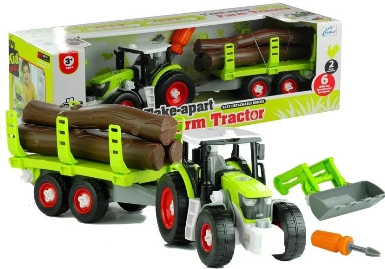 Traktor Za Sastavljanje S Prikolicom Za Drva 43 Cm 1