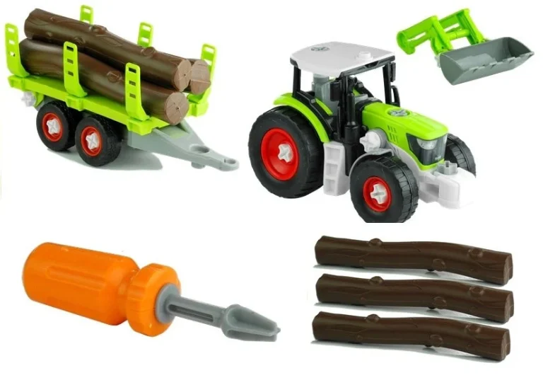 Traktor Za Sastavljanje S Prikolicom Za Drva 43 Cm 7