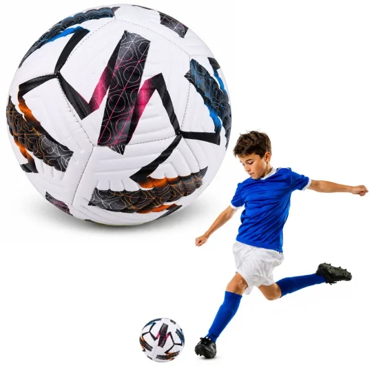 Trening Nogometna Lopta Bijela šarena, 22 Cm, Veličina 5 1