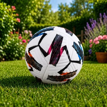 Trening Nogometna Lopta Bijela šarena, 22 Cm, Veličina 5 4