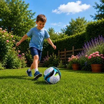 Trening Nogometna Lopta Crno Plava, 22 Cm, Veličina 5 3