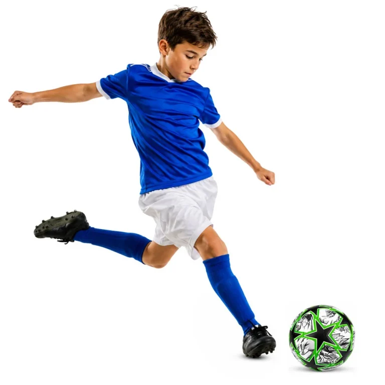 Trening Nogometna Lopta Crno Zelena Green Stars, 22 Cm, Veličina 5 2