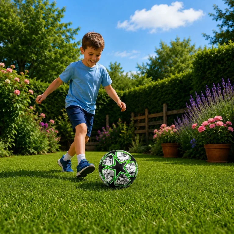 Trening Nogometna Lopta Crno Zelena Green Stars, 22 Cm, Veličina 5 3