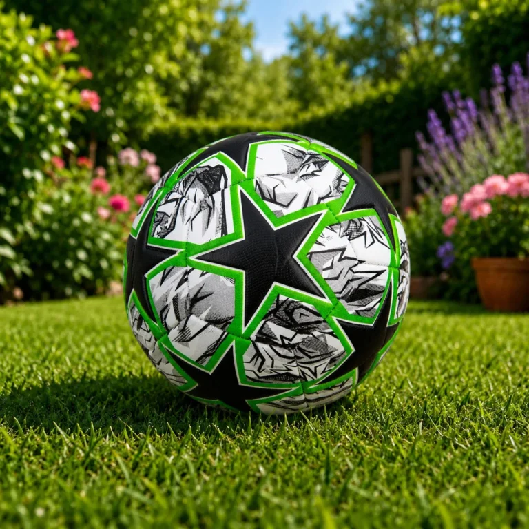 Trening Nogometna Lopta Crno Zelena Green Stars, 22 Cm, Veličina 5 4