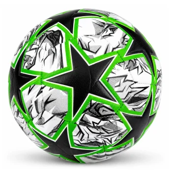 Trening Nogometna Lopta Crno Zelena Green Stars, 22 Cm, Veličina 5 5