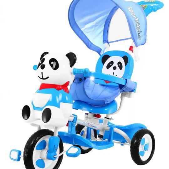 Tricikl Panda Plavi S Krovom I Ručkom 1