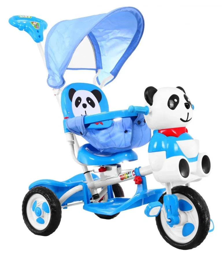 Tricikl Panda Plavi S Krovom I Ručkom 2