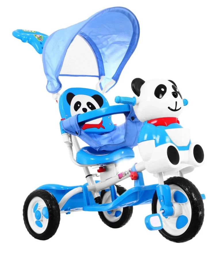 Tricikl Panda Plavi S Krovom I Ručkom 4