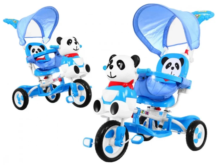 Tricikl Panda Plavi S Krovom I Ručkom 5