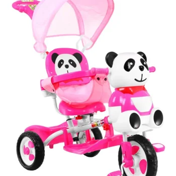 Tricikl Panda Ružičasti S Krovom I Ručkom 2