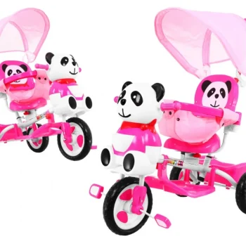 Tricikl Panda Ružičasti S Krovom I Ručkom 5
