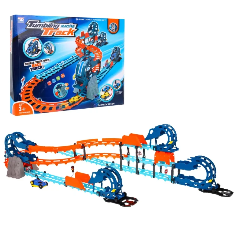 Trkaća Staza S Tunelom + Dvostrani Auto 80 Dijelova 1