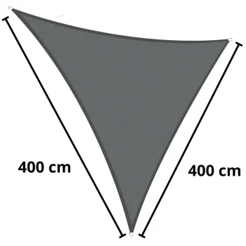 Trokutasto Vrtno Sunčano Jedro Sivo 400 × 400 Cm 3