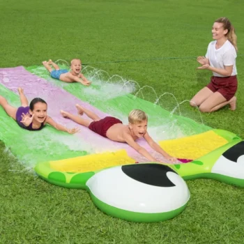 Trostruki Vodeni Tobogan Žaba Za Djecu 3+ Staza 488 Cm Bestway + Zakrpa Za Popravak 4