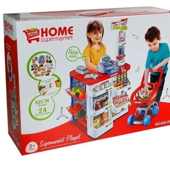 Tržnica Igračaka S Kolicima, Blagajnom, Skenerom, Kupovinom Namirnica 7