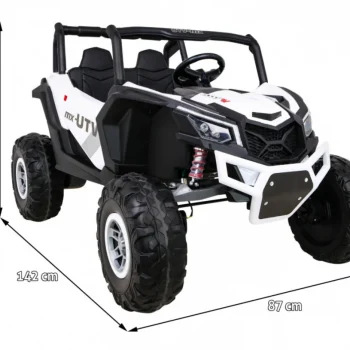 Utv Mx Dječji Akumulatorski Buggy Bijeli + 4x4 Pogon + Daljinski Upravljač + Audio Led + Kutija Za Pohranu + Eva + Spori Start, Bijela 2