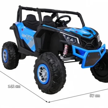 Utv Mx Baterijski Buggy Za Djecu Plavi + 4x4 Pogon + Daljinski Upravljač + Audio Led + Kutija Za Pohranu + Eva + Spori Start, Plava 2