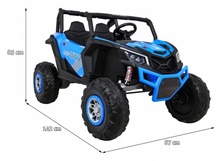 Utv Mx Baterijski Buggy Za Djecu Plavi + 4x4 Pogon + Daljinski Upravljač + Audio Led + Kutija Za Pohranu + Eva + Spori Start, Plava 2
