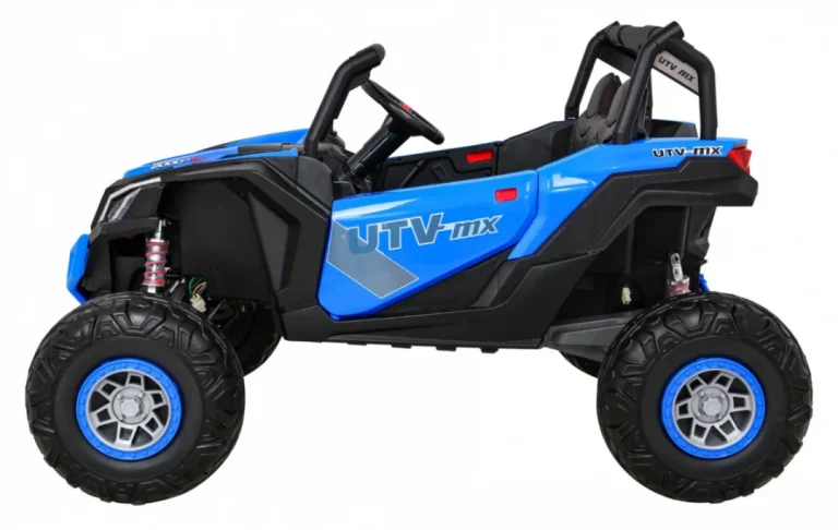 Utv Mx Baterijski Buggy Za Djecu Plavi + 4x4 Pogon + Daljinski Upravljač + Audio Led + Kutija Za Pohranu + Eva + Spori Start, Plava 4