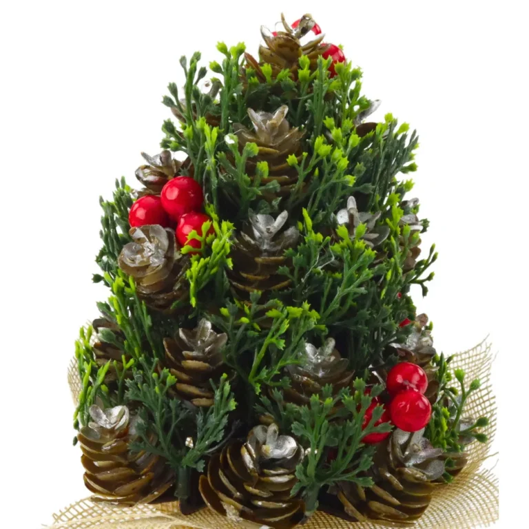 Umjetni Ukrasni češeri Za Božićno Drvce Od Crvenog Jarebika 17x10cm 2