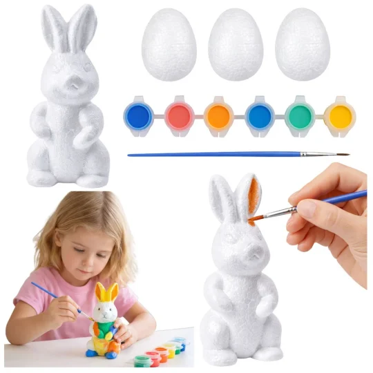 Uskrsni Set 3 Stiroporna Jaja I Figurica Zeca S 6 Boja 1