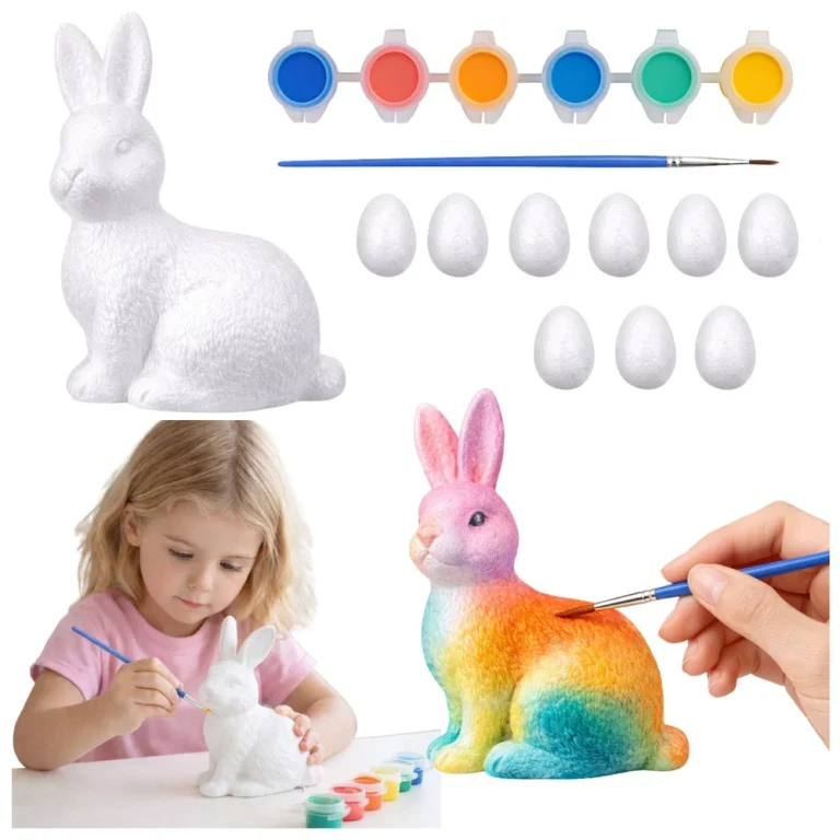 Uskrsni Set 9 Stiropornih Jaja I Figurica Zeca S 6 Boja 1