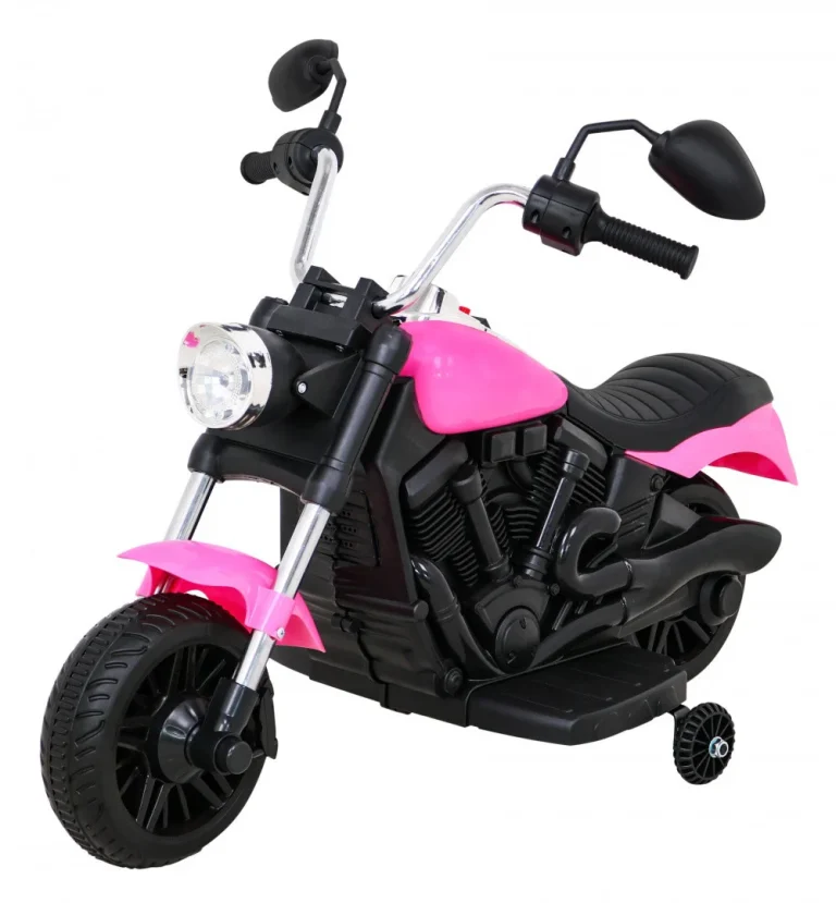 V Max Motor Za Sjeckalicu Na Baterije Za Djecu, Roza + Melodije, Truba + Svjetlo + Pomoćni Kotači Motor Na Akumulator 1