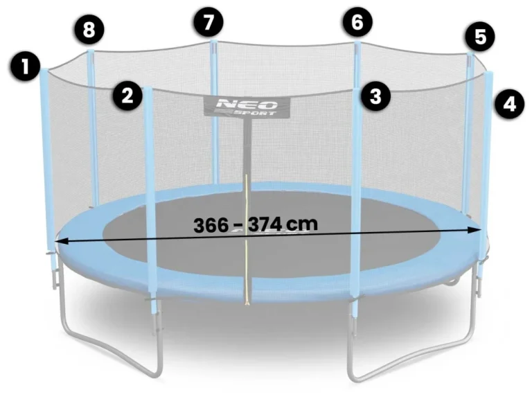 Vanjska Mreža Za Trampolin 374 Cm, 12 Ft, Neo Sport 2