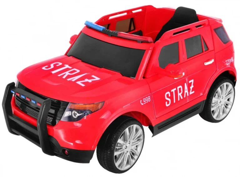Vatrogasni Automobil Na Baterije Za Djecu Suv + Sirene + Svjetla + Megafon + Daljinski, Crvena 1