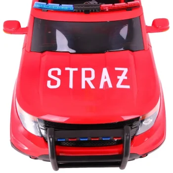 Vatrogasni Automobil Na Baterije Za Djecu Suv + Sirene + Svjetla + Megafon + Daljinski, Crvena 7