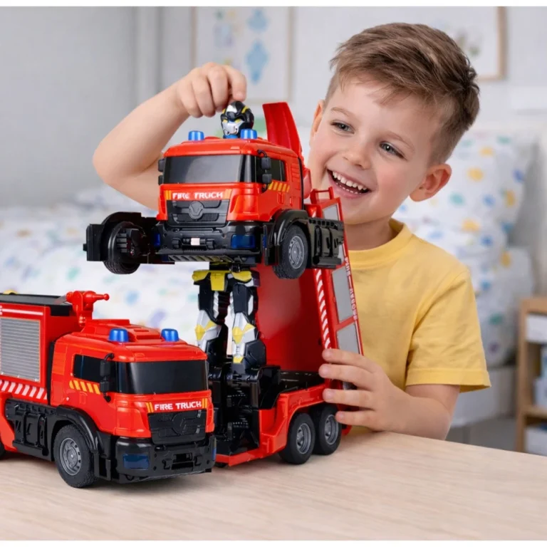 Vatrogasni Robotski Automobil 2 U 1 Na Daljinsko Upravljanje, Rc Svjetla, Zvukovi, Voda 5