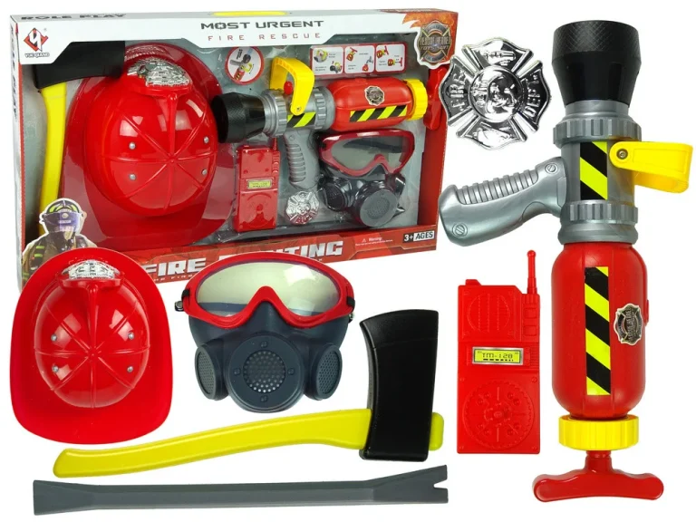 Vatrogasni Set Aparat Kaciga Maska Crveni 1